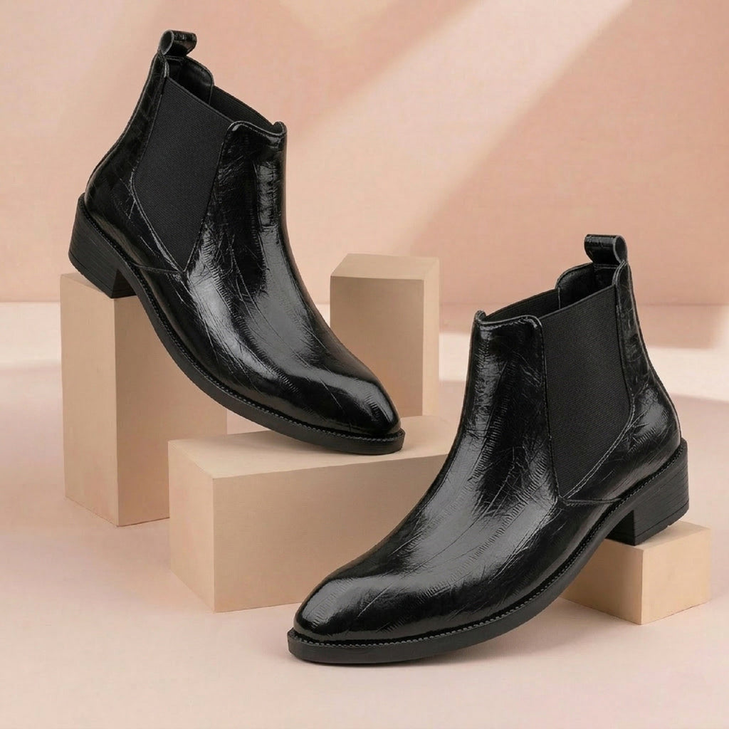 BAXXICO Mens Elevator Chelsea Boots Increase Height with Premium Style