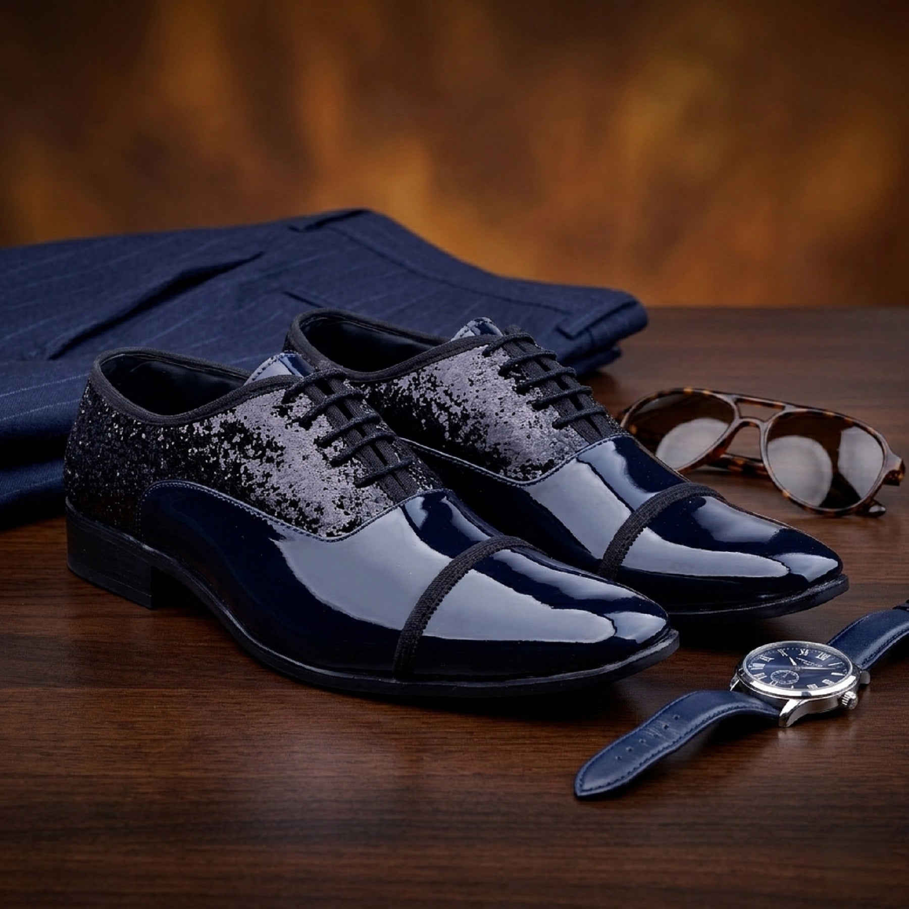 BAXXICO Faux Vegan Leather Partywear Lace up Formal Shoes for Men