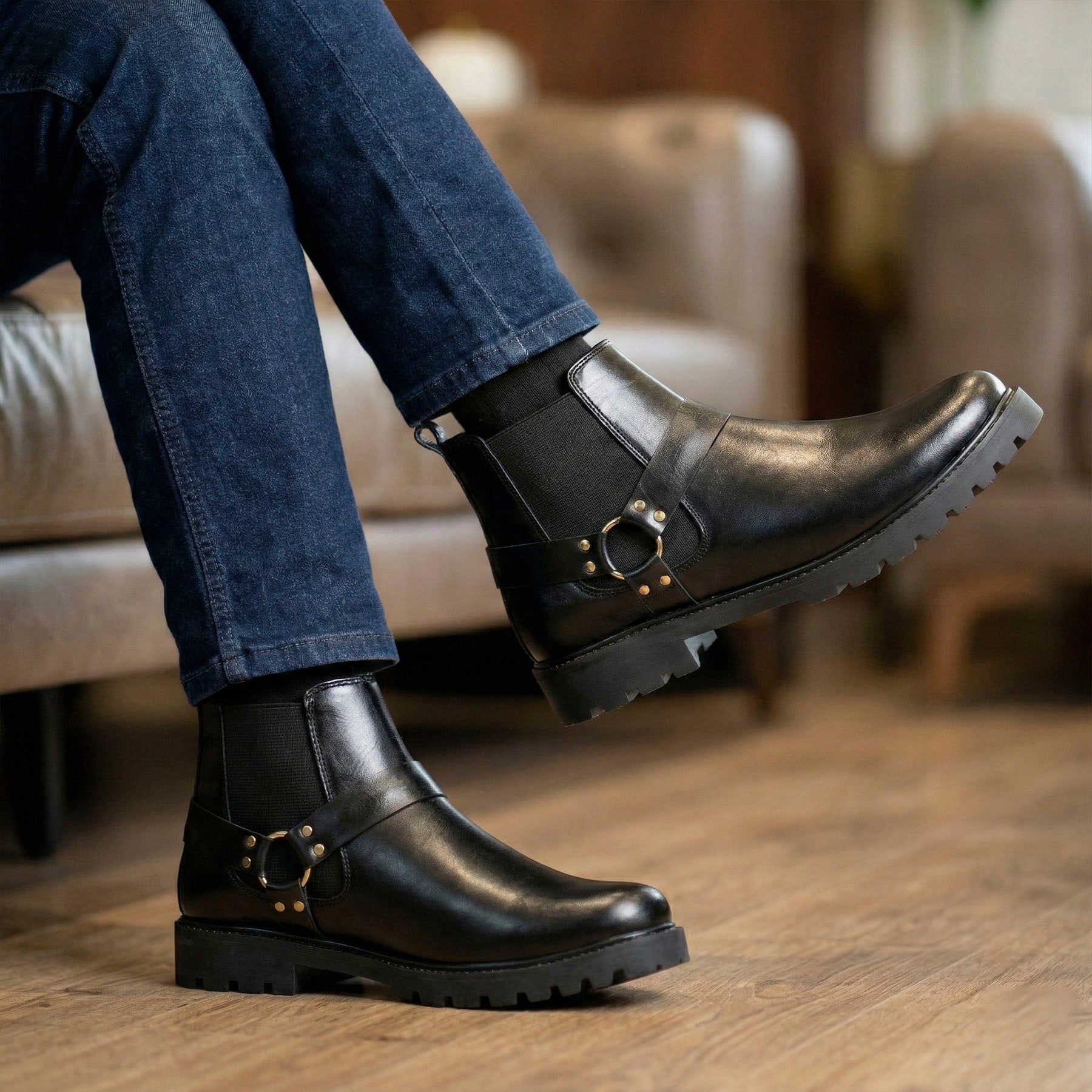Baxxico Faux Vegan Leather Ultra Stylish Comfortable Slip on Chelsea Boots for Men
