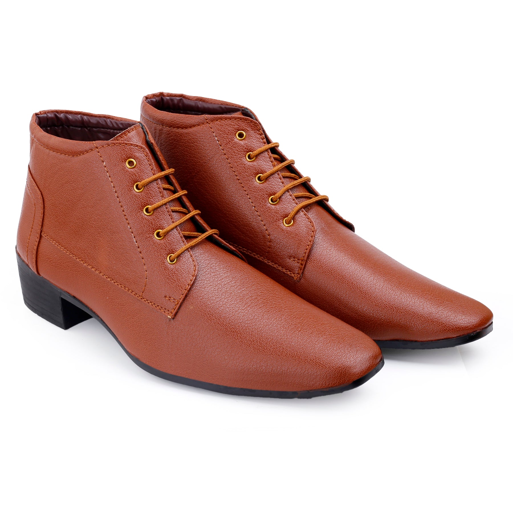 Mens Height Increasing Derby Faux Vegan Leather Formal Wear Boots