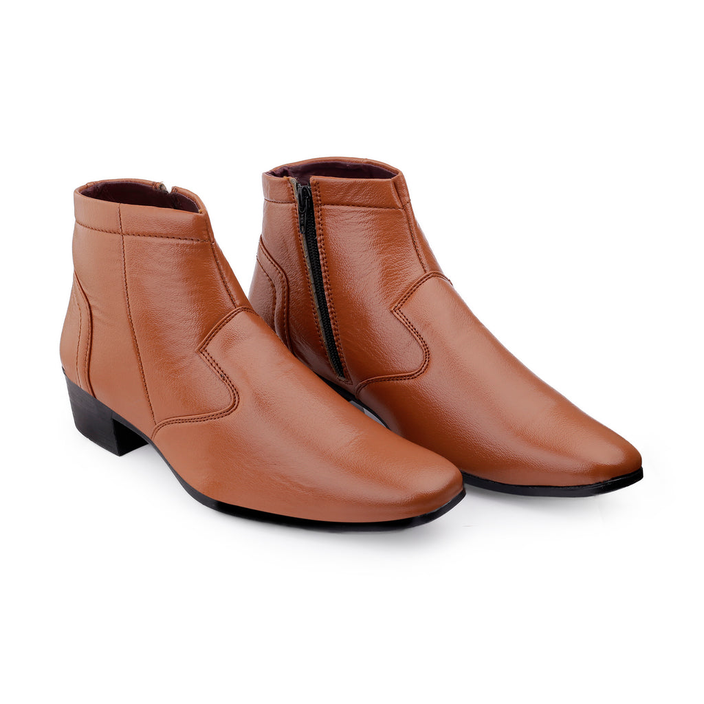 BAXXICO Height Increasing Formal Ankle Zipper Boots