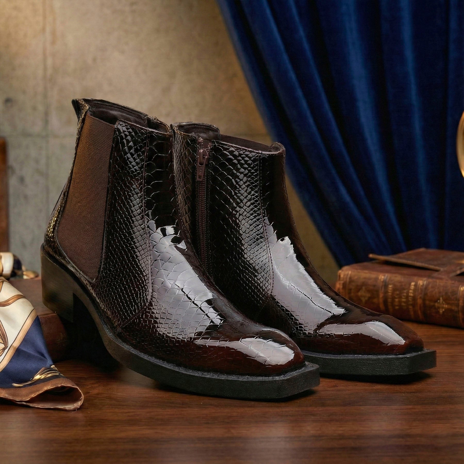 BAXXICO Mens Elevator Boots with 2 Inches Heel Height Boost