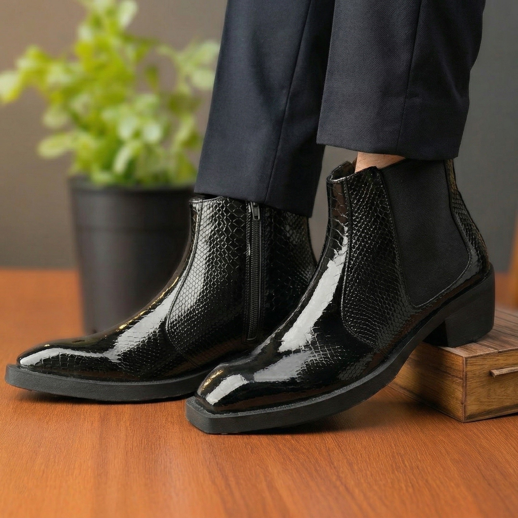 BAXXICO Mens Elevator Boots with 2 Inches Heel Height Boost