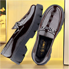 BAXXICO Premium Patent Vegan Buckle Slip ons for Men