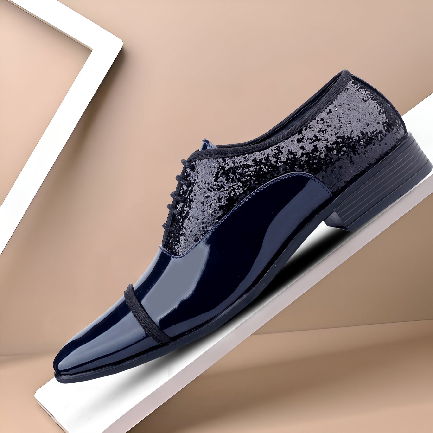 BAXXICO Faux Vegan Leather Partywear Lace up Formal Shoes for Men