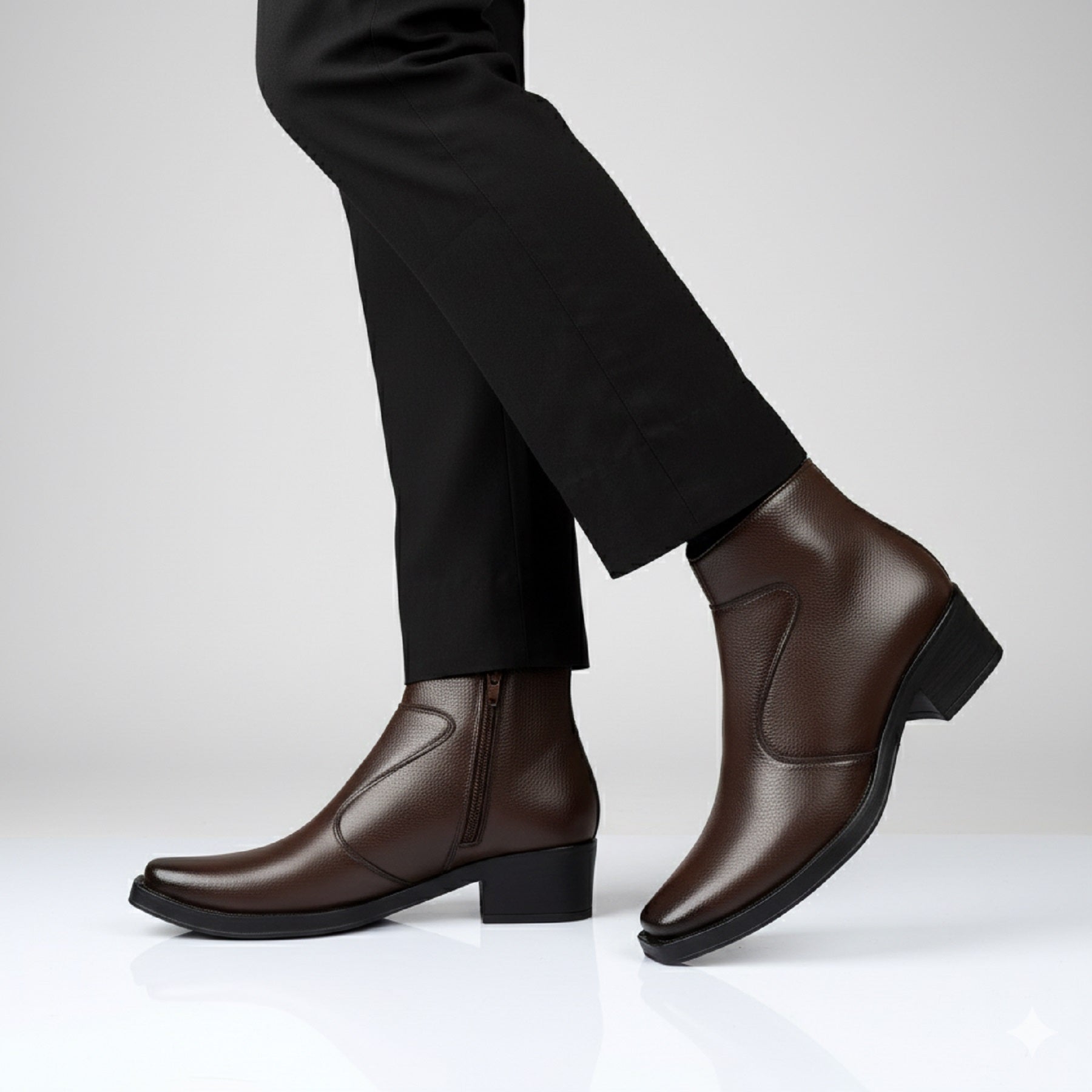 BAXXICO Mens 2 Inch Heel Height Increasing Boots