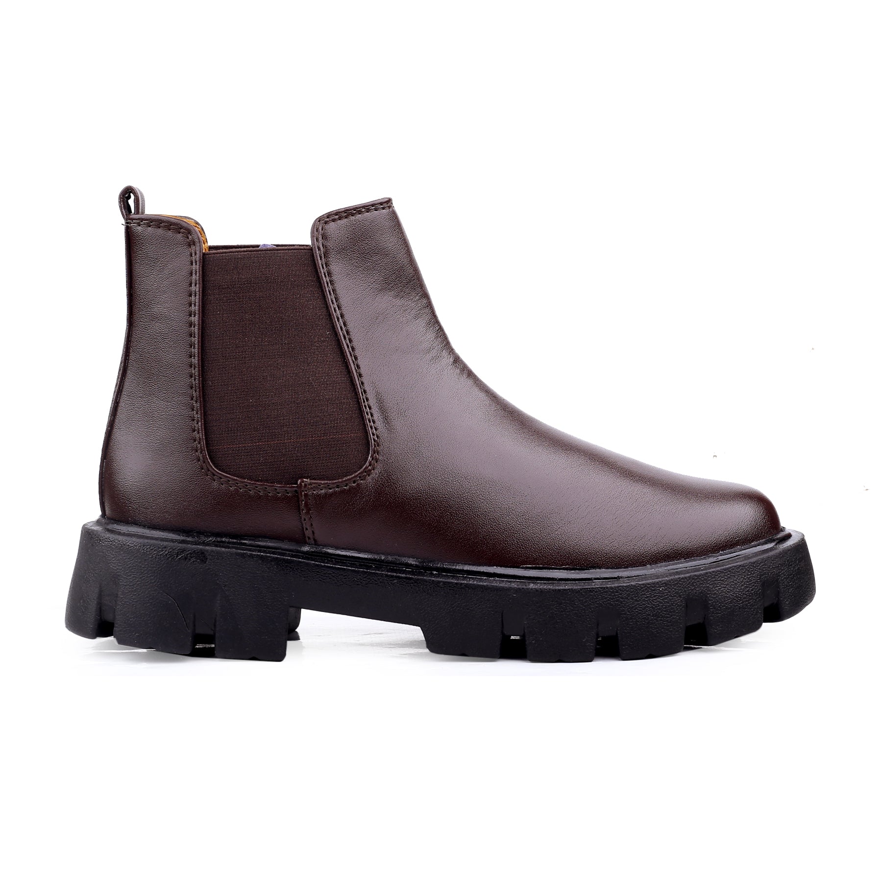 Baxxico Faux Vegan Leather Chelsea Ankle Slip on Boots for Men