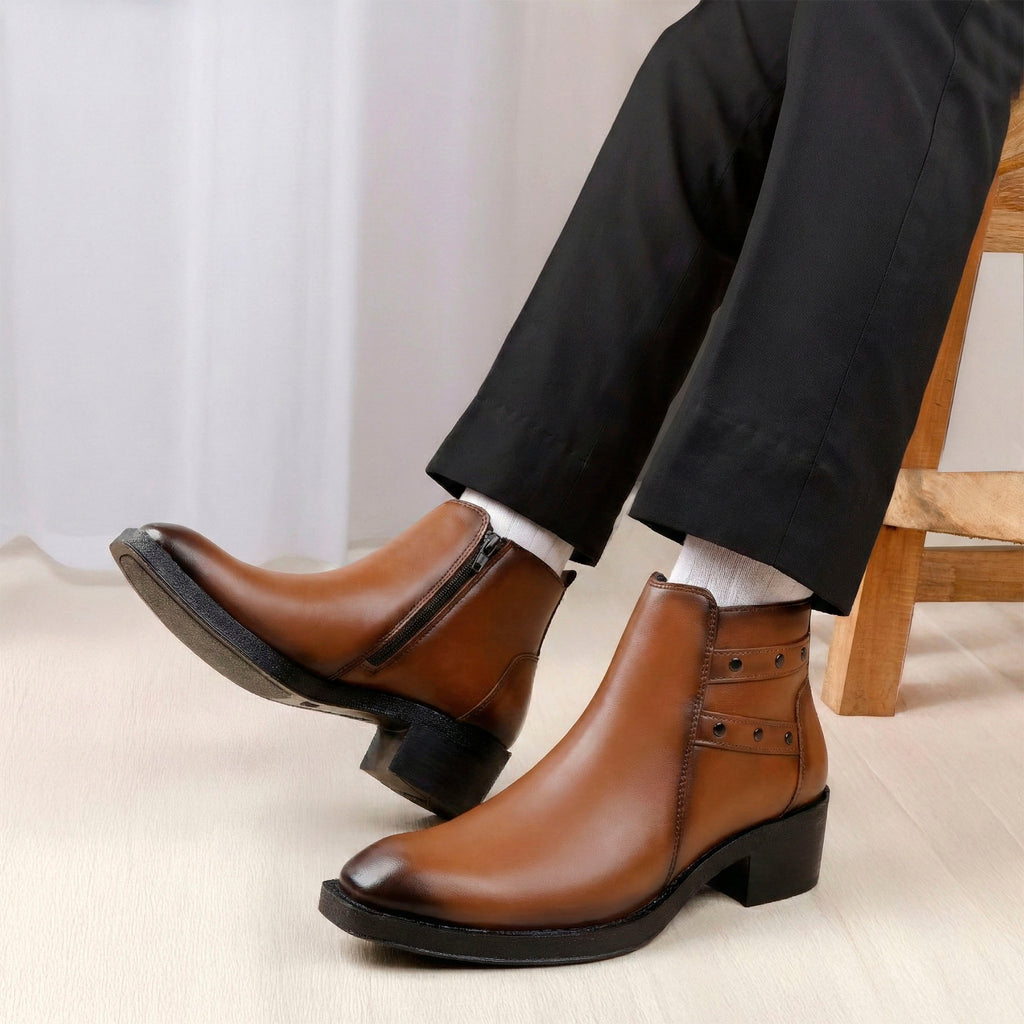 BAXXICO 2 Inch Height Lift Boots Stylish Elevator Footwear for Men