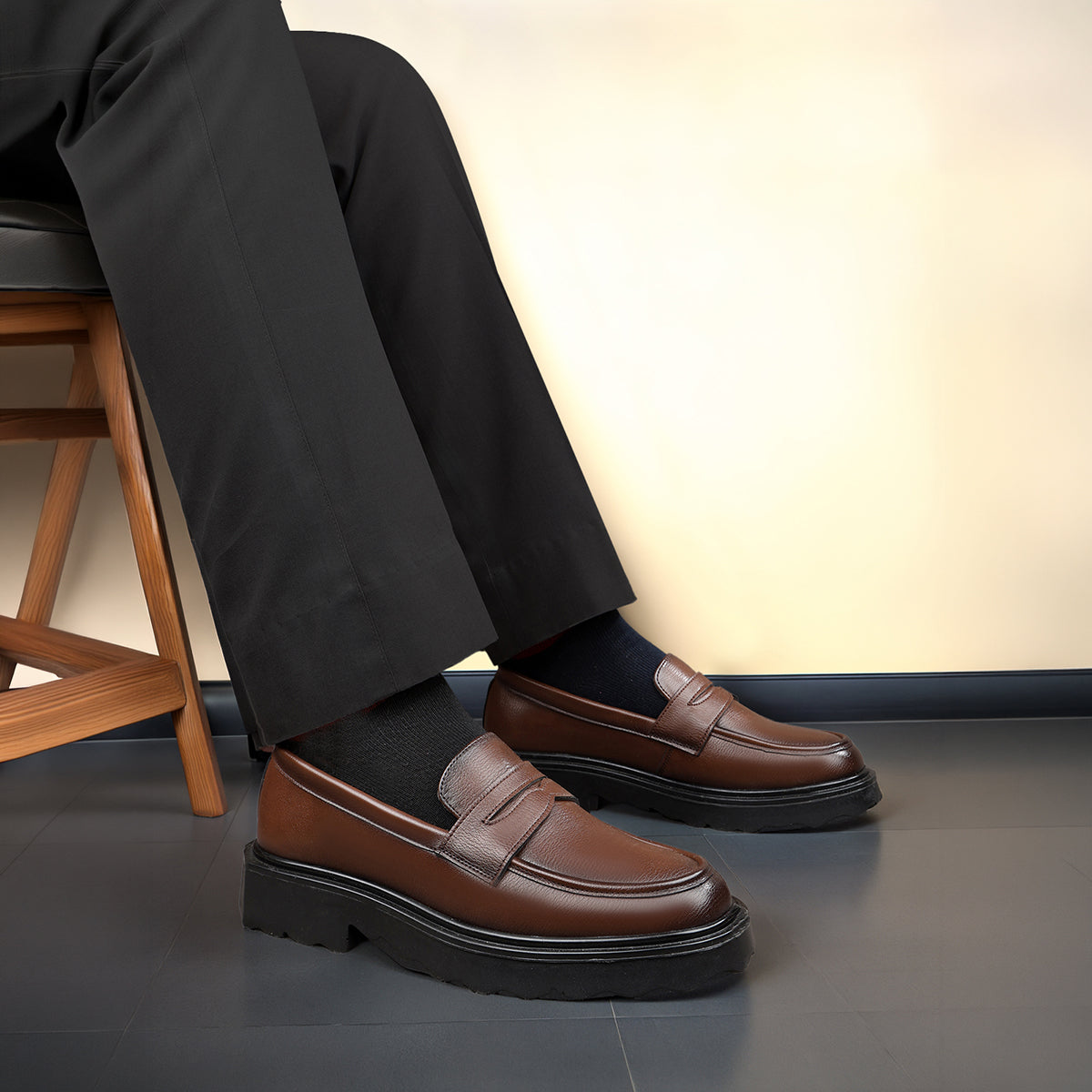 BAXXICO Stylish Black Loafers Crafted for Comfort & Bold Personality