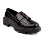 BAXXICO Premium Patent Vegan Tassel Slip ons for Men