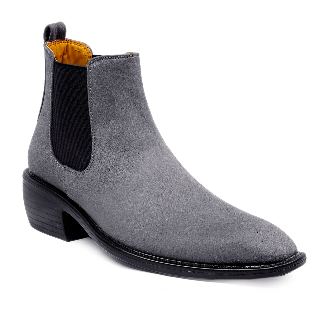 BAXXICO Mens Height Increasing Suede British Formal and Casual Wear Chelsea Boots