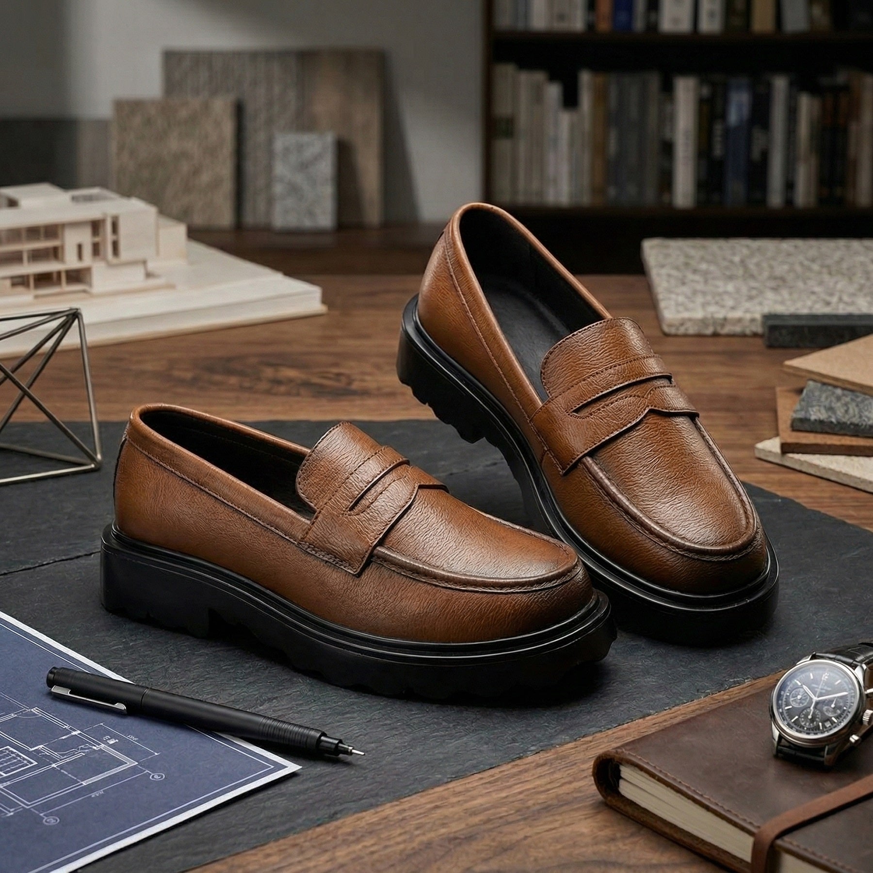 BAXXICO Stylish Black Loafers Crafted for Comfort & Bold Personality