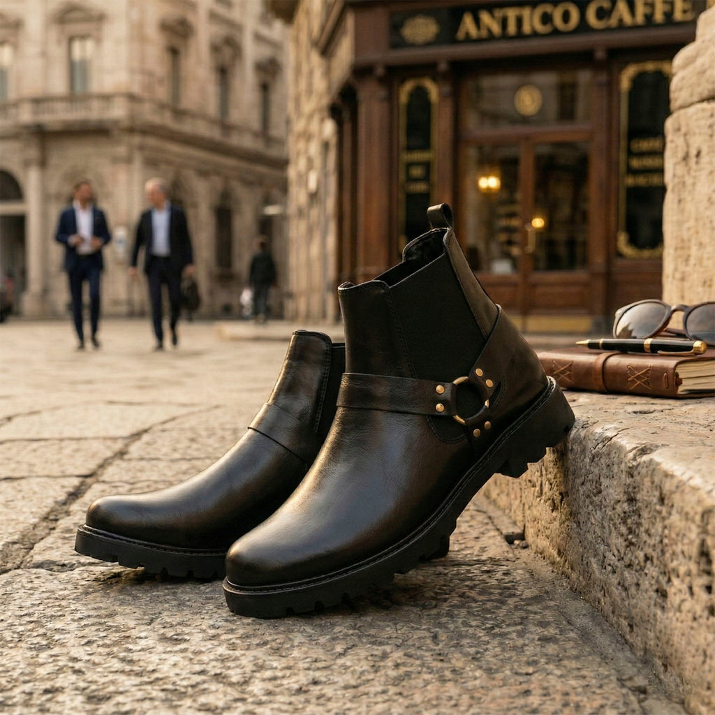 Baxxico Faux Vegan Leather Ultra Stylish Comfortable Slip on Chelsea Boots for Men