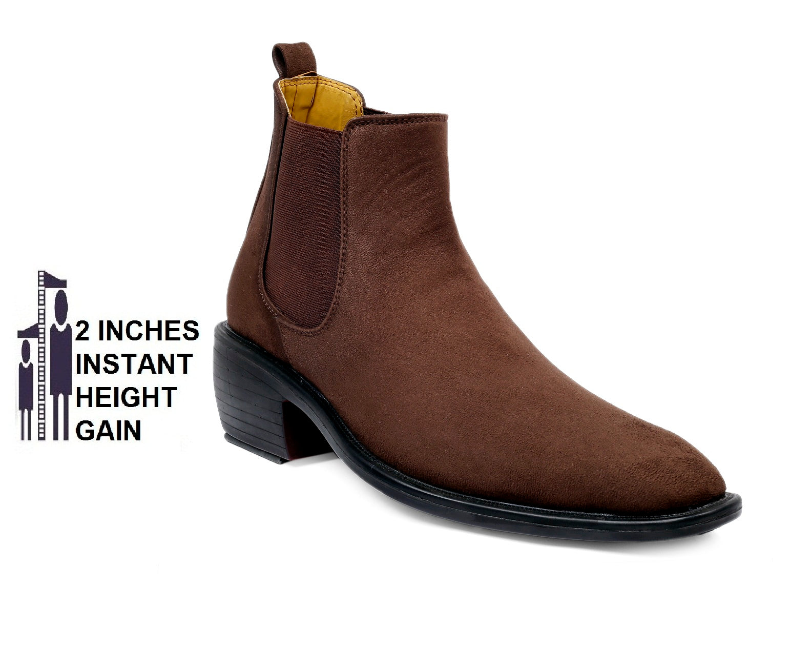BAXXICO Mens Height Increasing Suede British Formal and Casual Wear Chelsea Boots