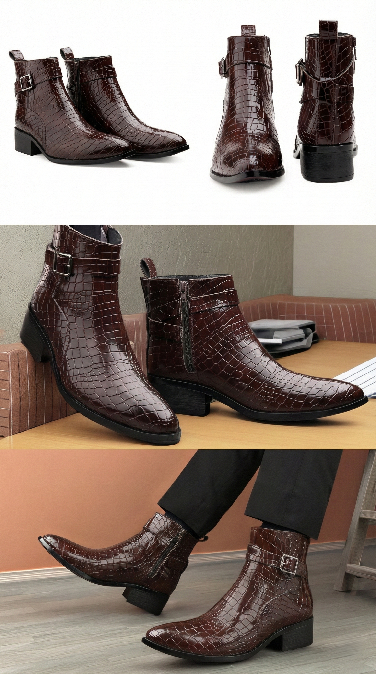 BAXXICO Elevation Plus Mens Height-Enhancing Boots 4.5 cm Lift