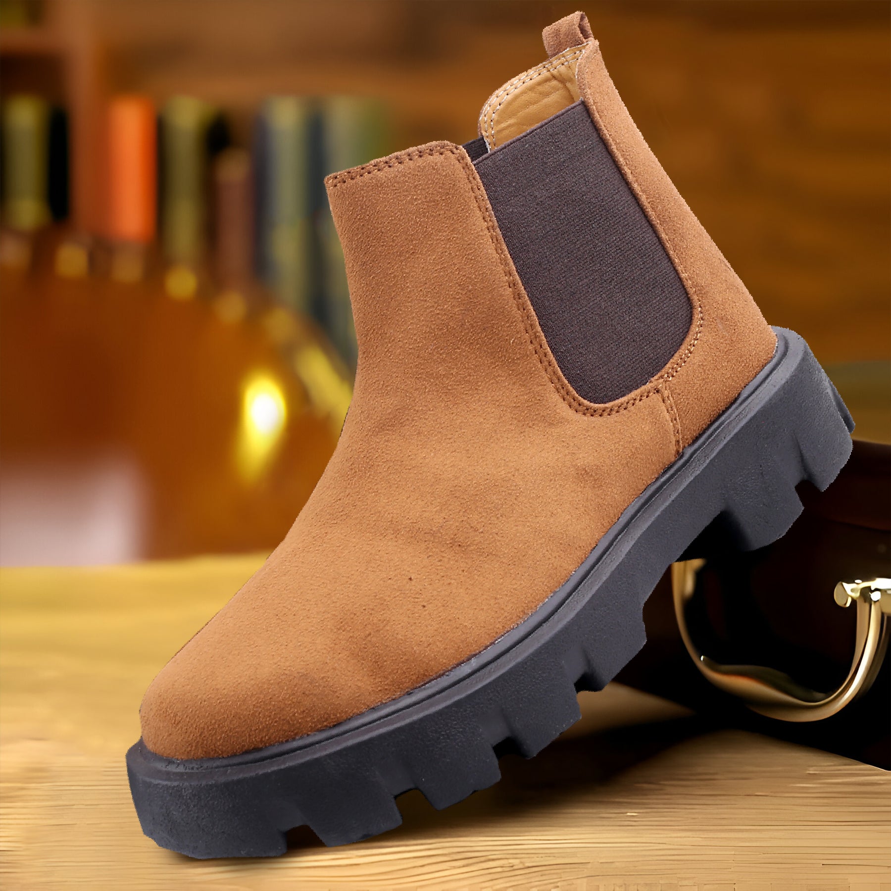 Baxxico Vegan Suede Ultra Comfortable Slip-on Boots for Men