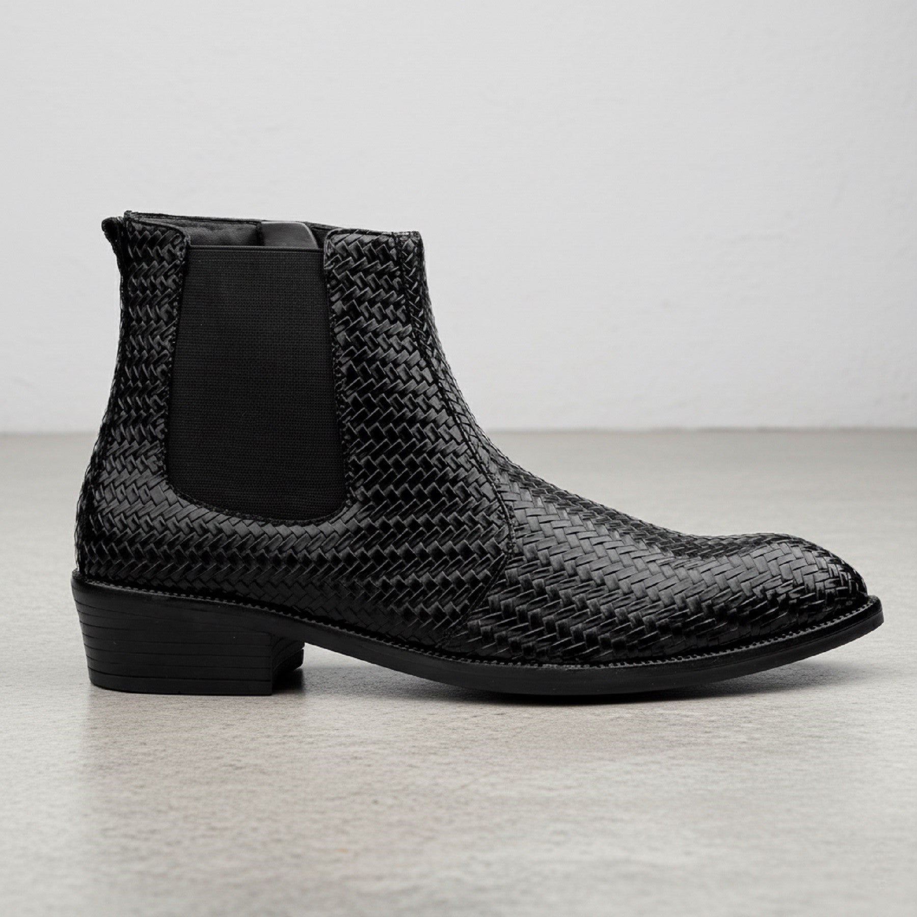 BAXXICO Woven Leather Height Enhancing Formal Shoes