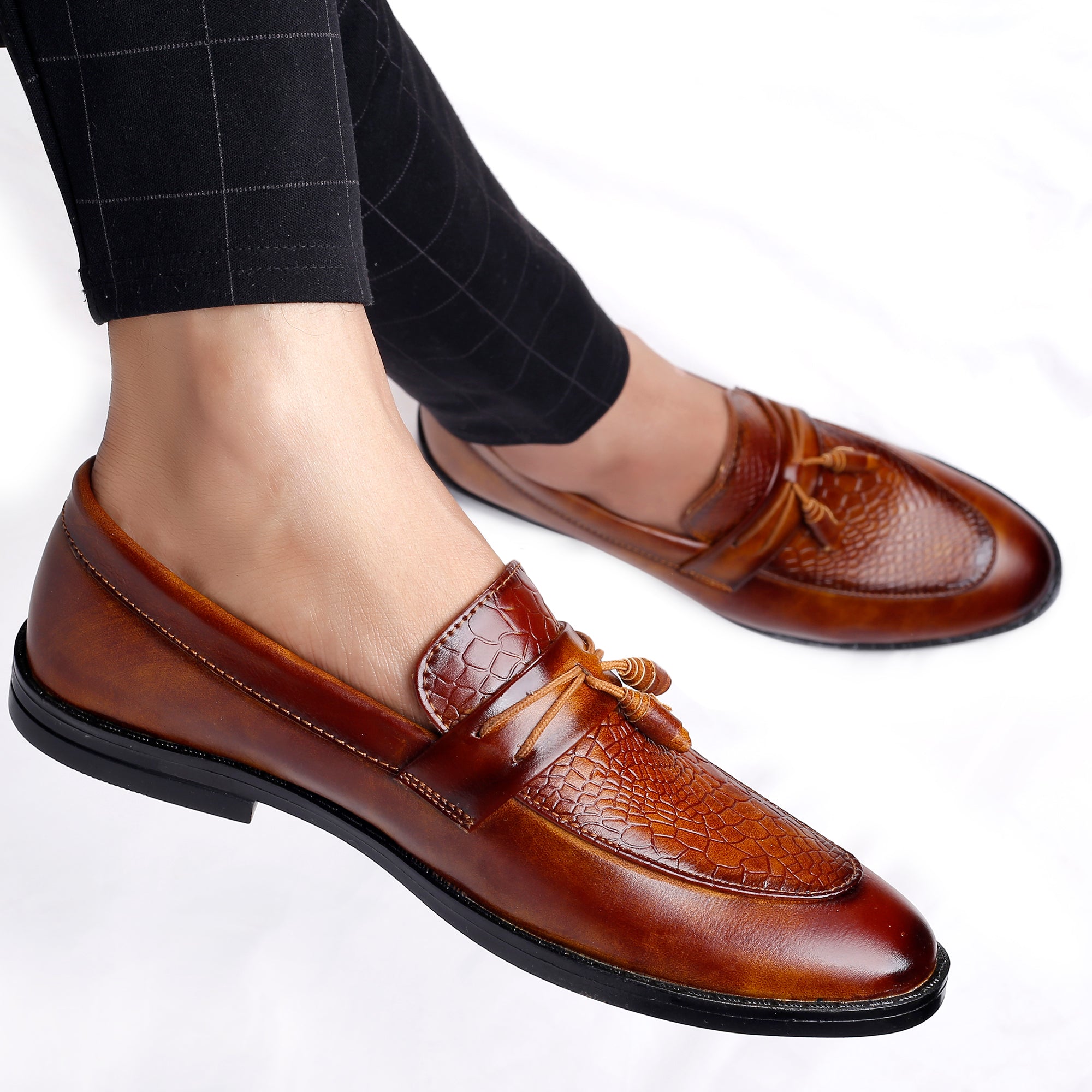 Baxxico Party Wear Premium Range Tassel Formal Slip ons for Men