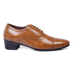 BAXXICO Mens Faux Vegan Leather Oxford Semi Brogue Formal Lace Up Shoes