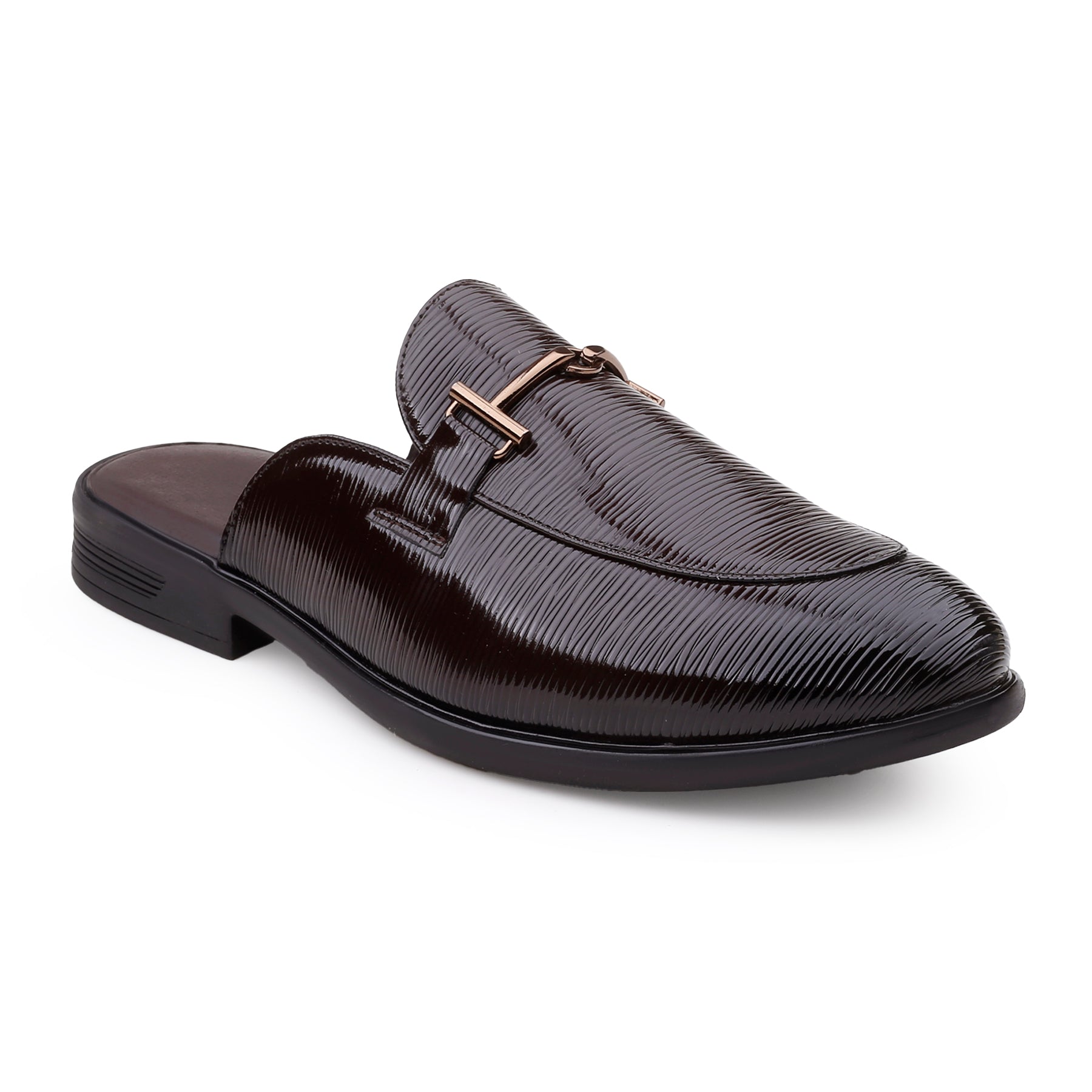 BAXXICO Mens Premium Textured Back Open Mule Loafers