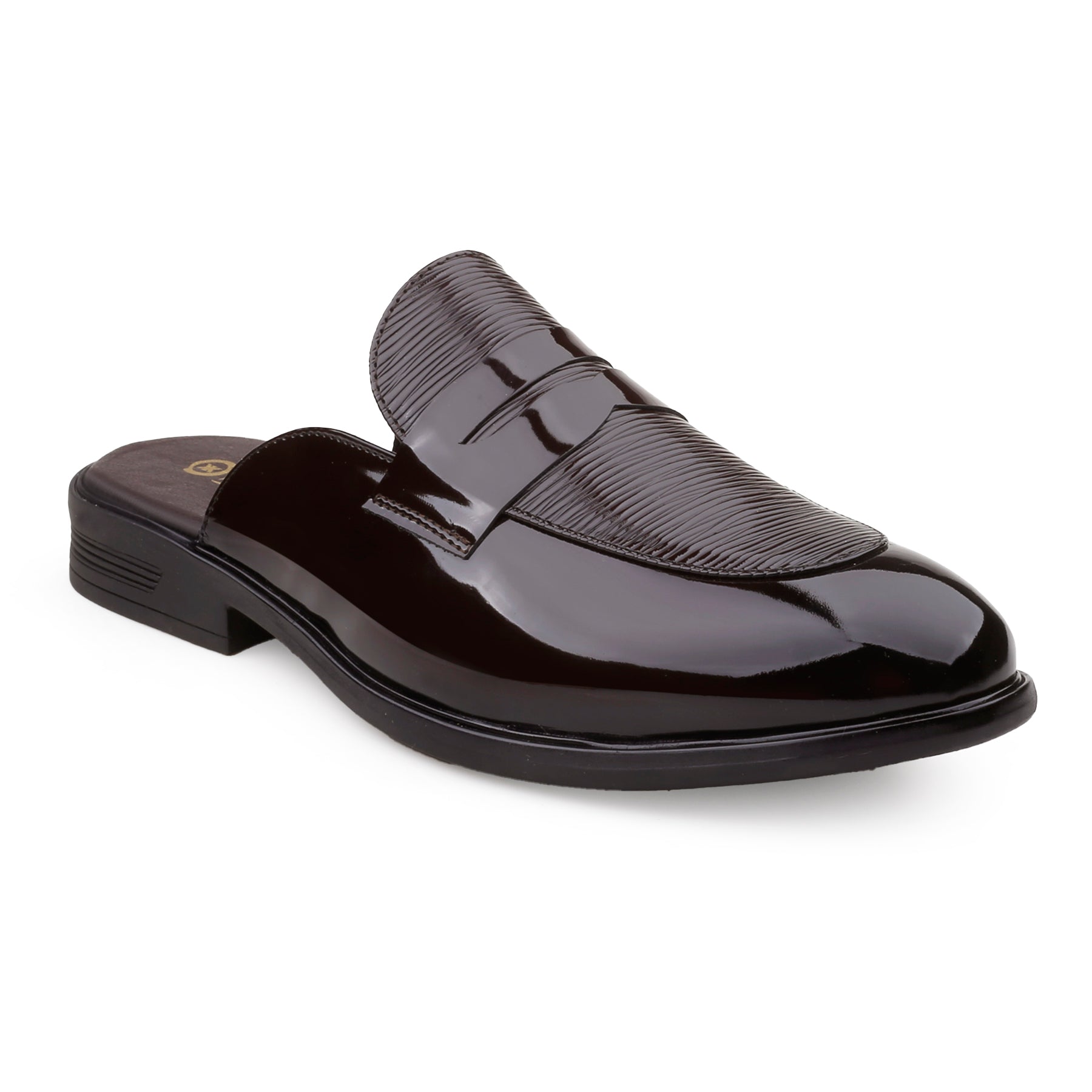 BAXXICO Luxury Patent Slip On Mule for Men