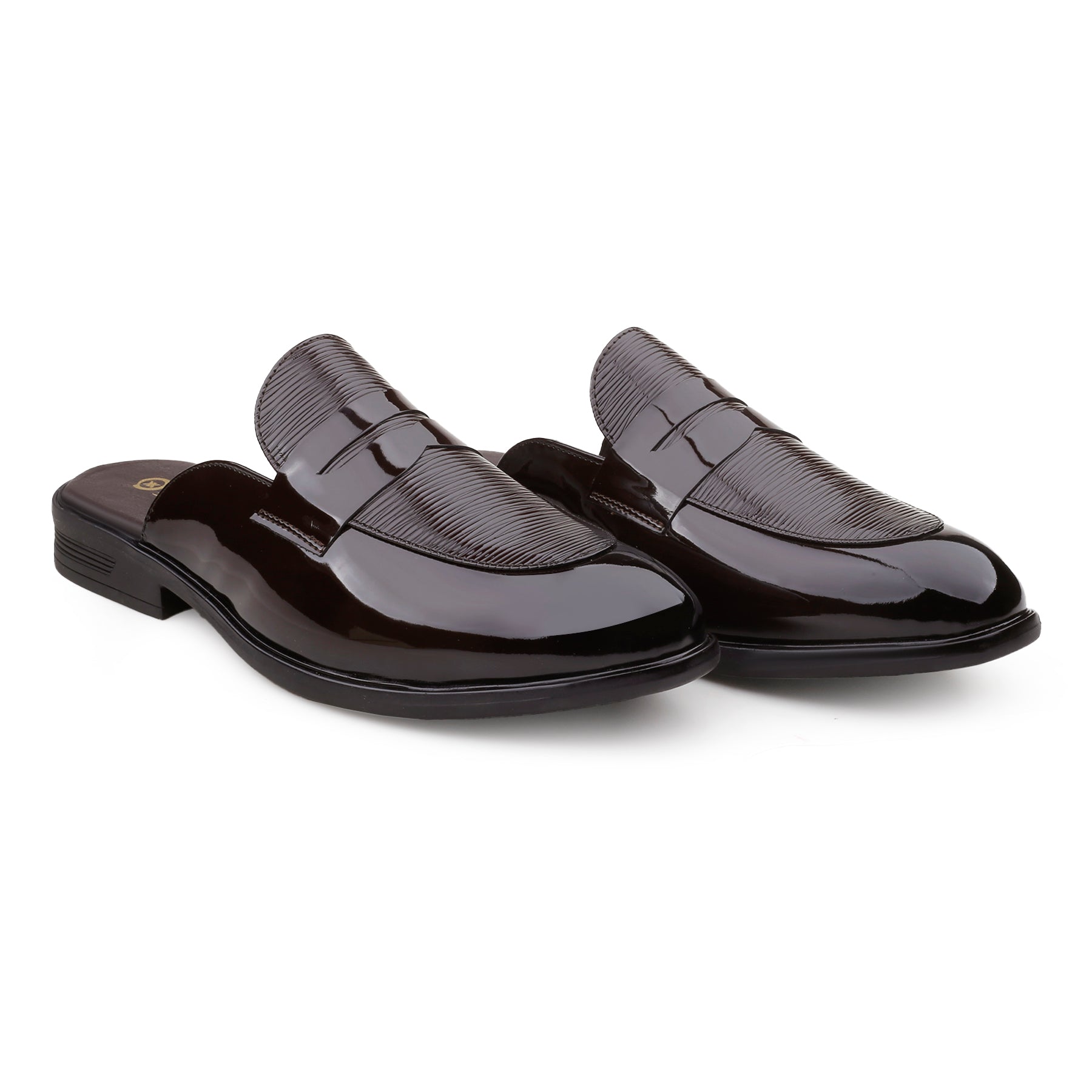 BAXXICO Luxury Patent Slip On Mule for Men