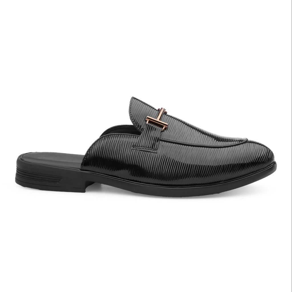 BAXXICO Mens Premium Textured Back Open Mule Loafers