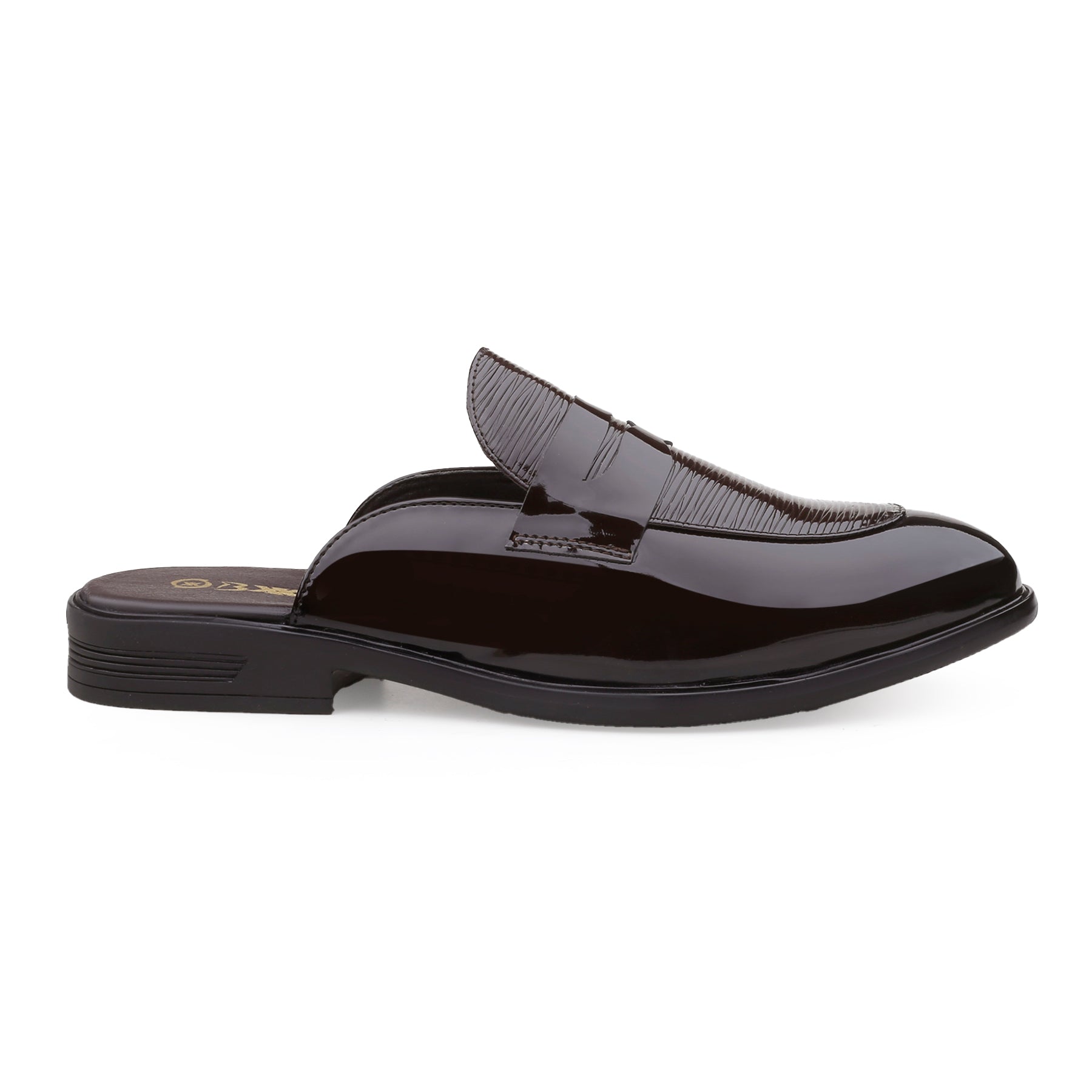 BAXXICO Luxury Patent Slip On Mule for Men