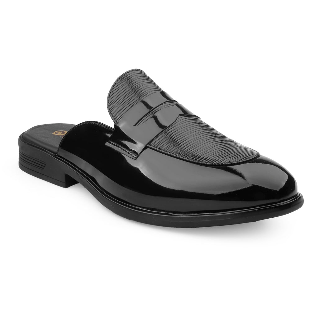 BAXXICO Luxury Patent Slip On Mule for Men