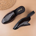BAXXICO Luxury Patent Slip On Mule for Men