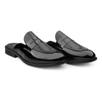BAXXICO Luxury Patent Slip On Mule for Men