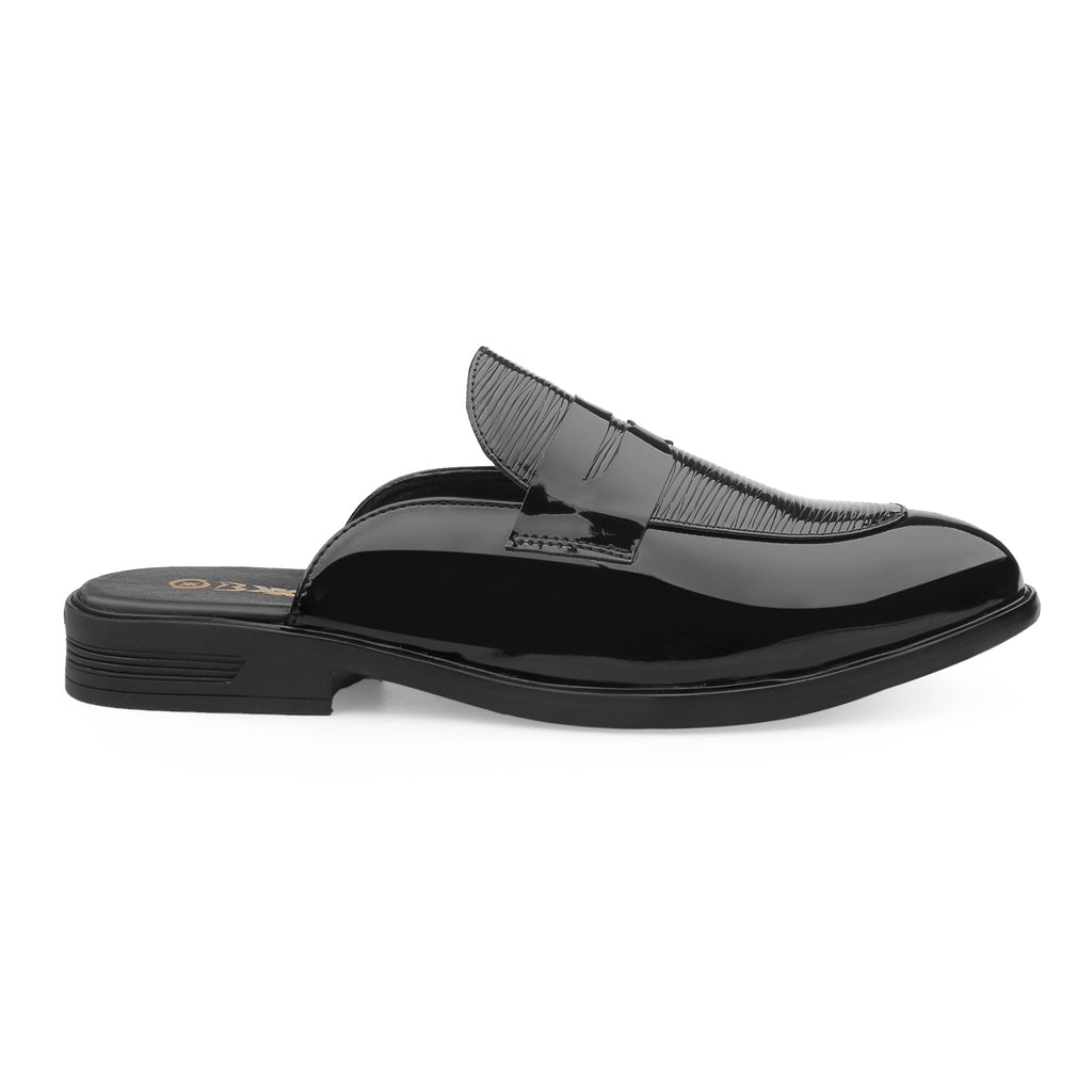 BAXXICO Luxury Patent Slip On Mule for Men