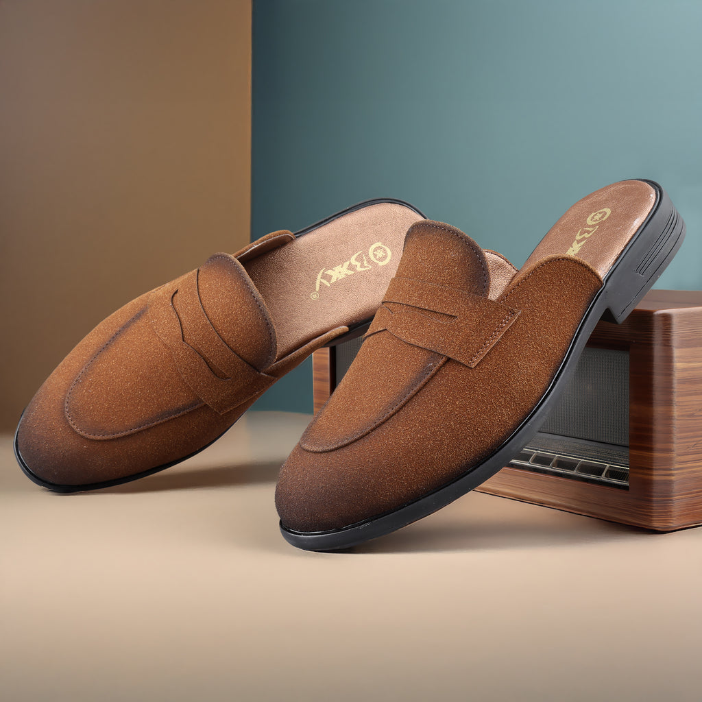 BAXXICO Mens Premium Penny Mule Loafers  Stylish Slip On Shoes