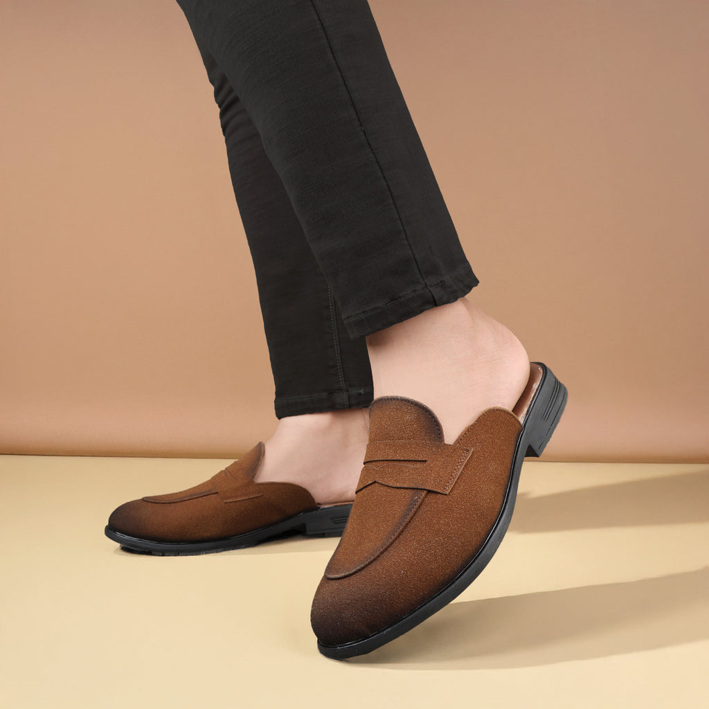BAXXICO Mens Premium Penny Mule Loafers  Stylish Slip On Shoes