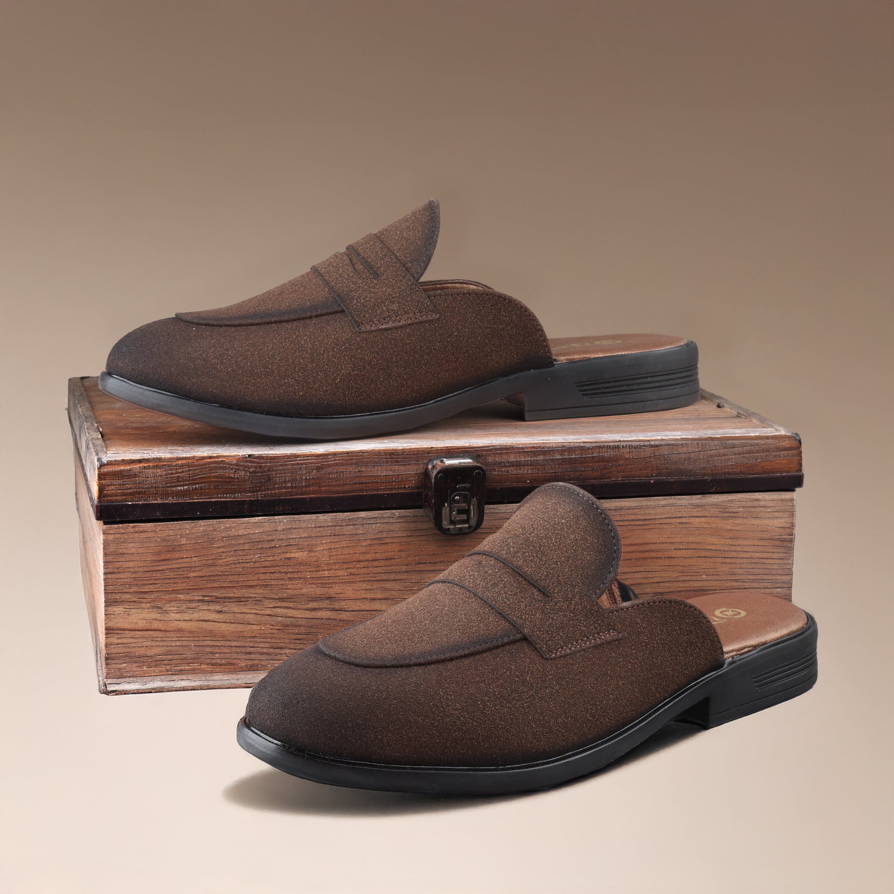 BAXXICO Mens Premium Penny Mule Loafers  Stylish Slip On Shoes