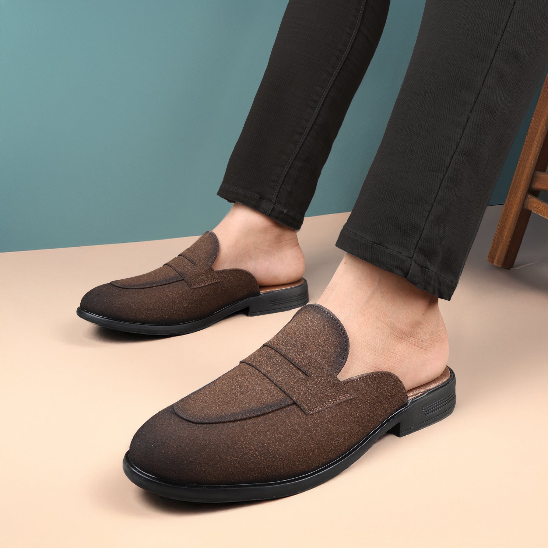 BAXXICO Mens Premium Penny Mule Loafers  Stylish Slip On Shoes