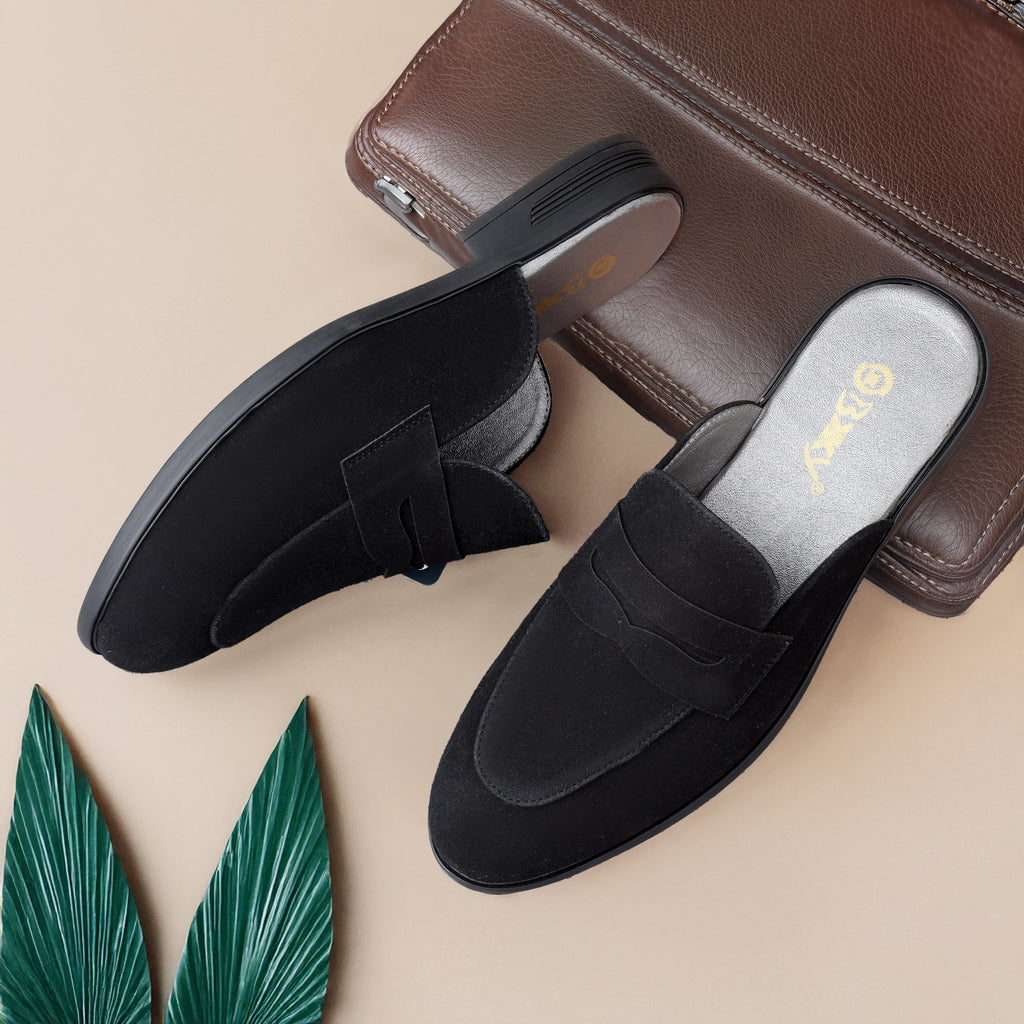 BAXXICO Mens Premium Penny Mule Loafers  Stylish Slip On Shoes