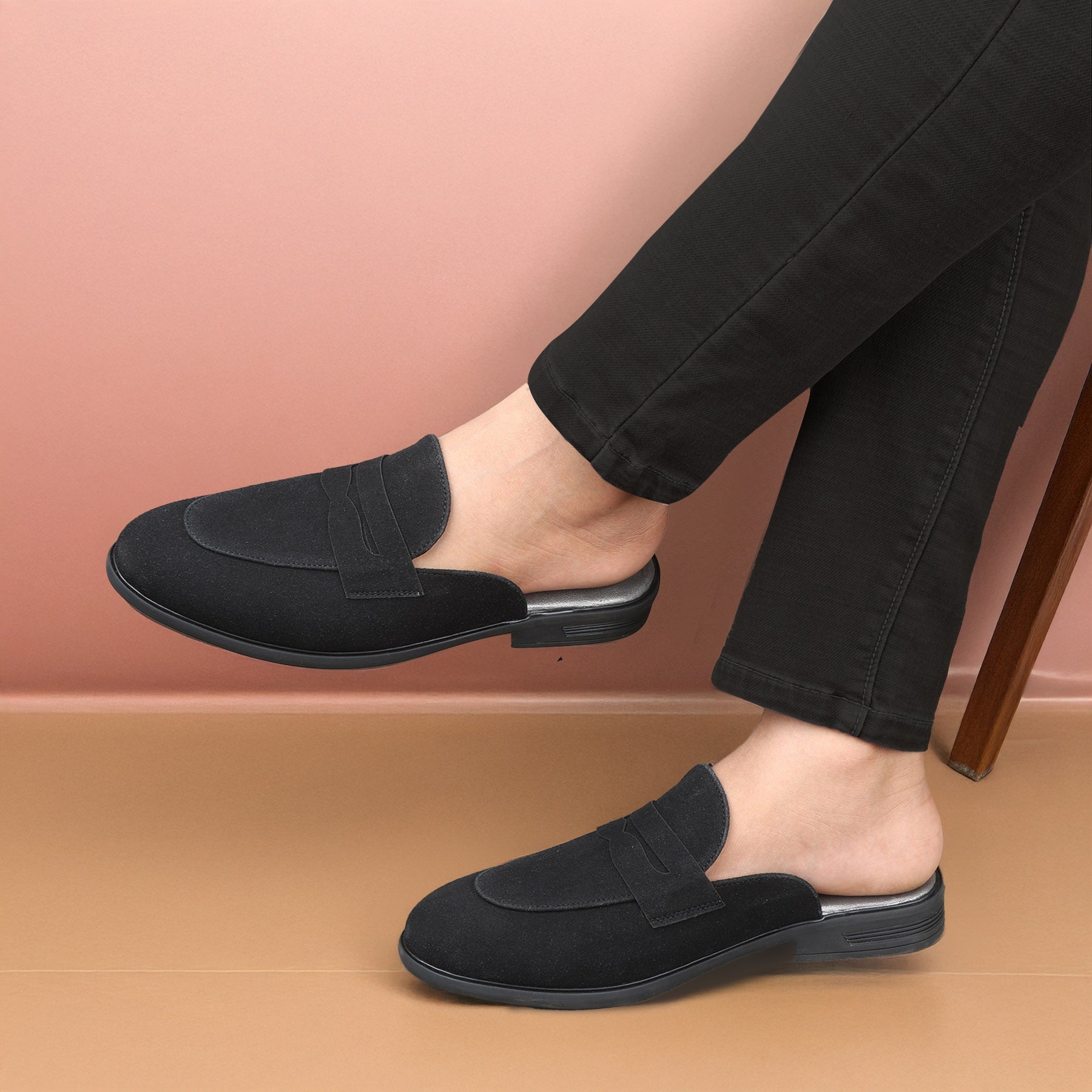 BAXXICO Mens Premium Penny Mule Loafers  Stylish Slip On Shoes