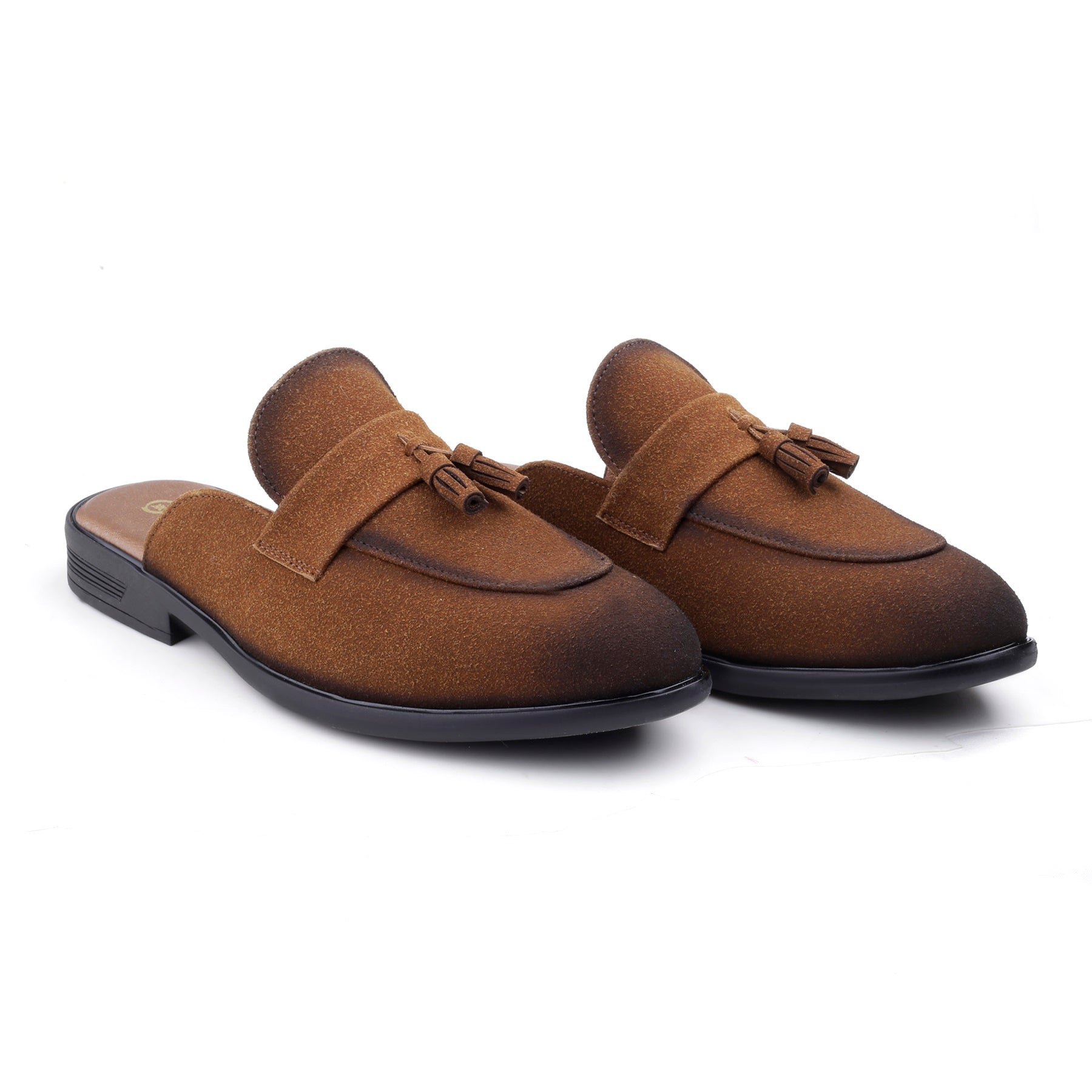 BAXXICO Mens Designer Suede Tassel Mule Loafers Classic Elegance