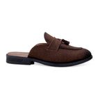 BAXXICO Mens Designer Suede Tassel Mule Loafers Classic Elegance