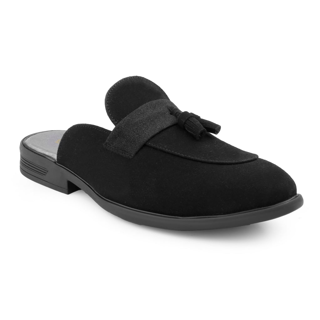 BAXXICO Mens Designer Suede Tassel Mule Loafers Classic Elegance