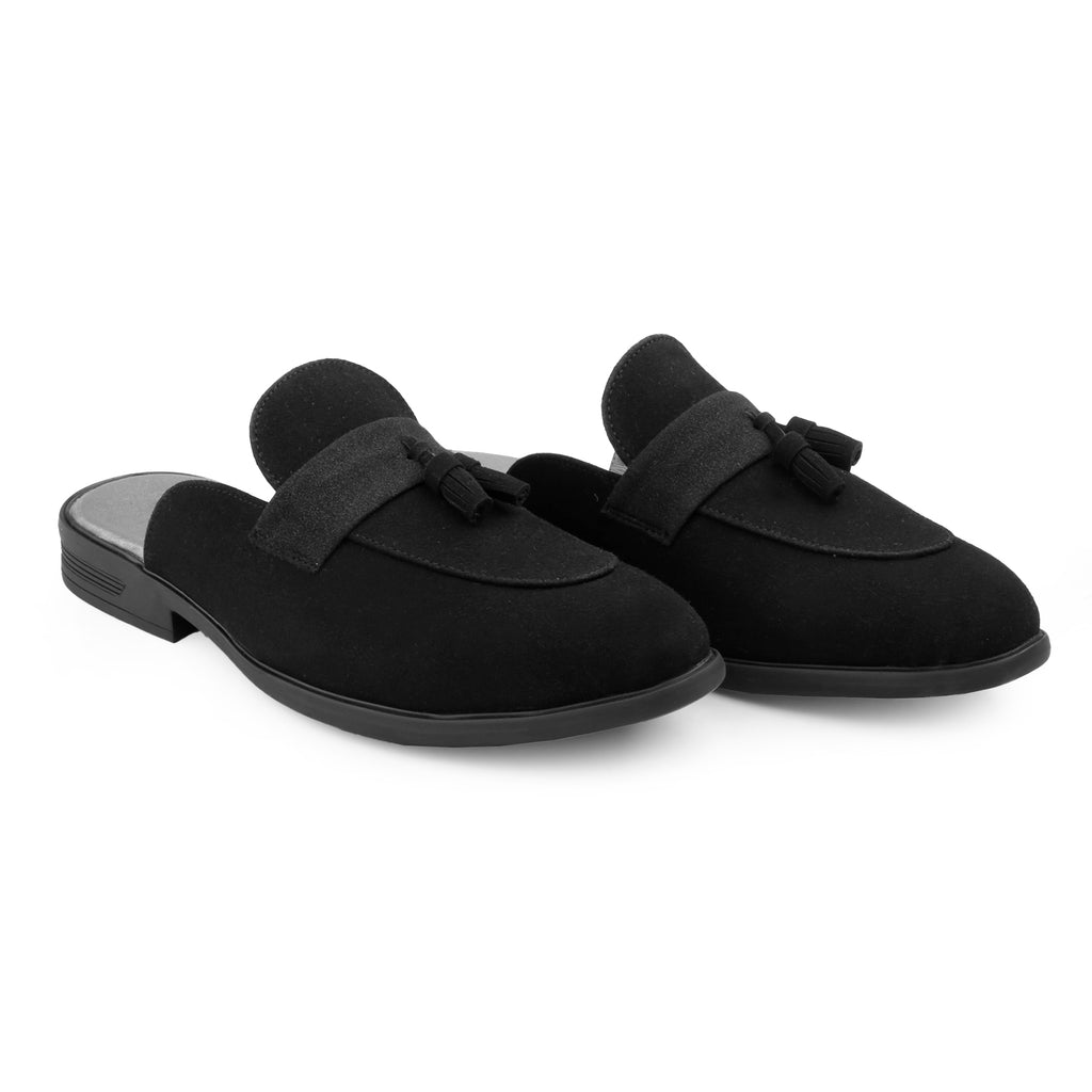 BAXXICO Mens Designer Suede Tassel Mule Loafers Classic Elegance