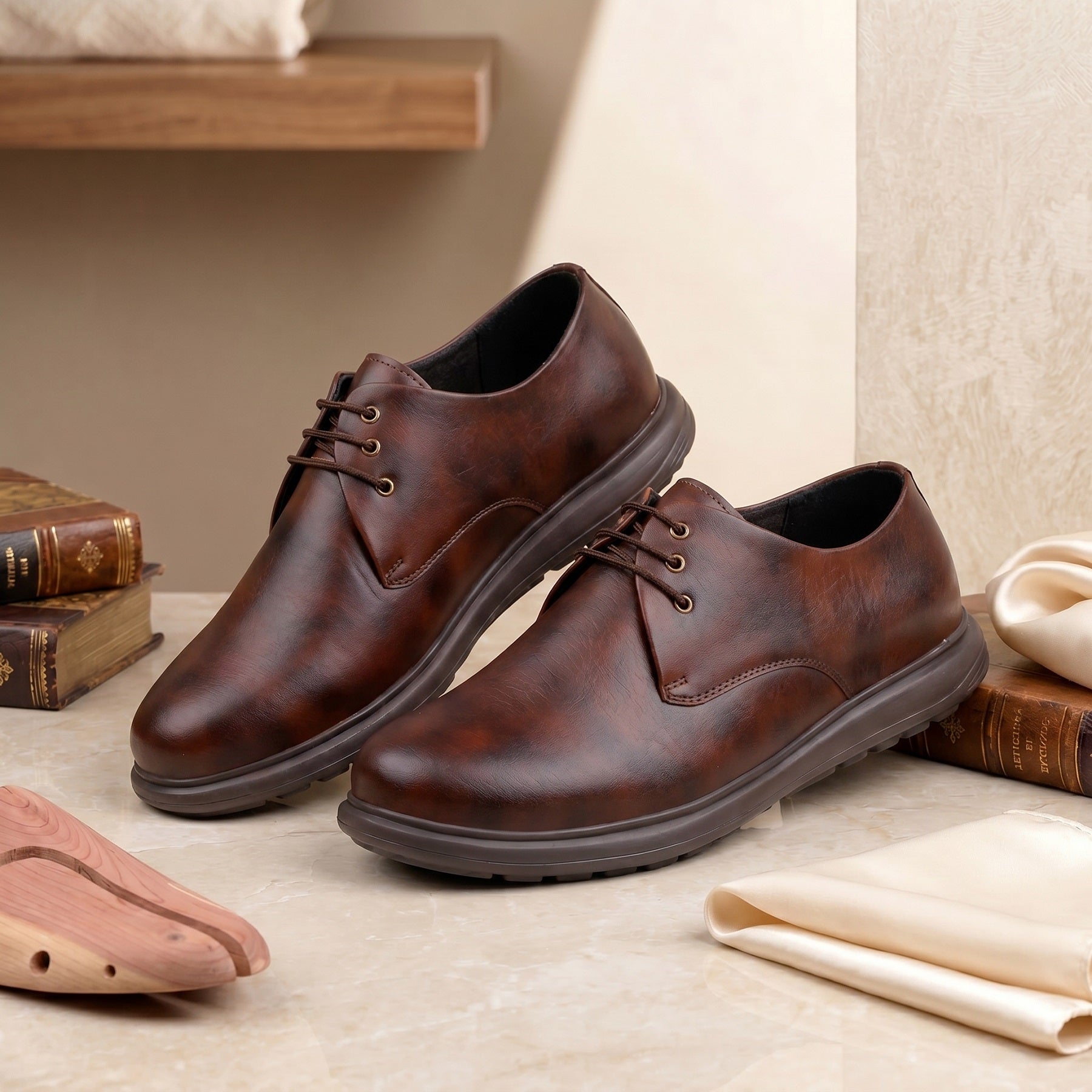 BAXXICO Modern Comfort Derby Shoes with Sleek Silhouette & Premium Everyday Wear