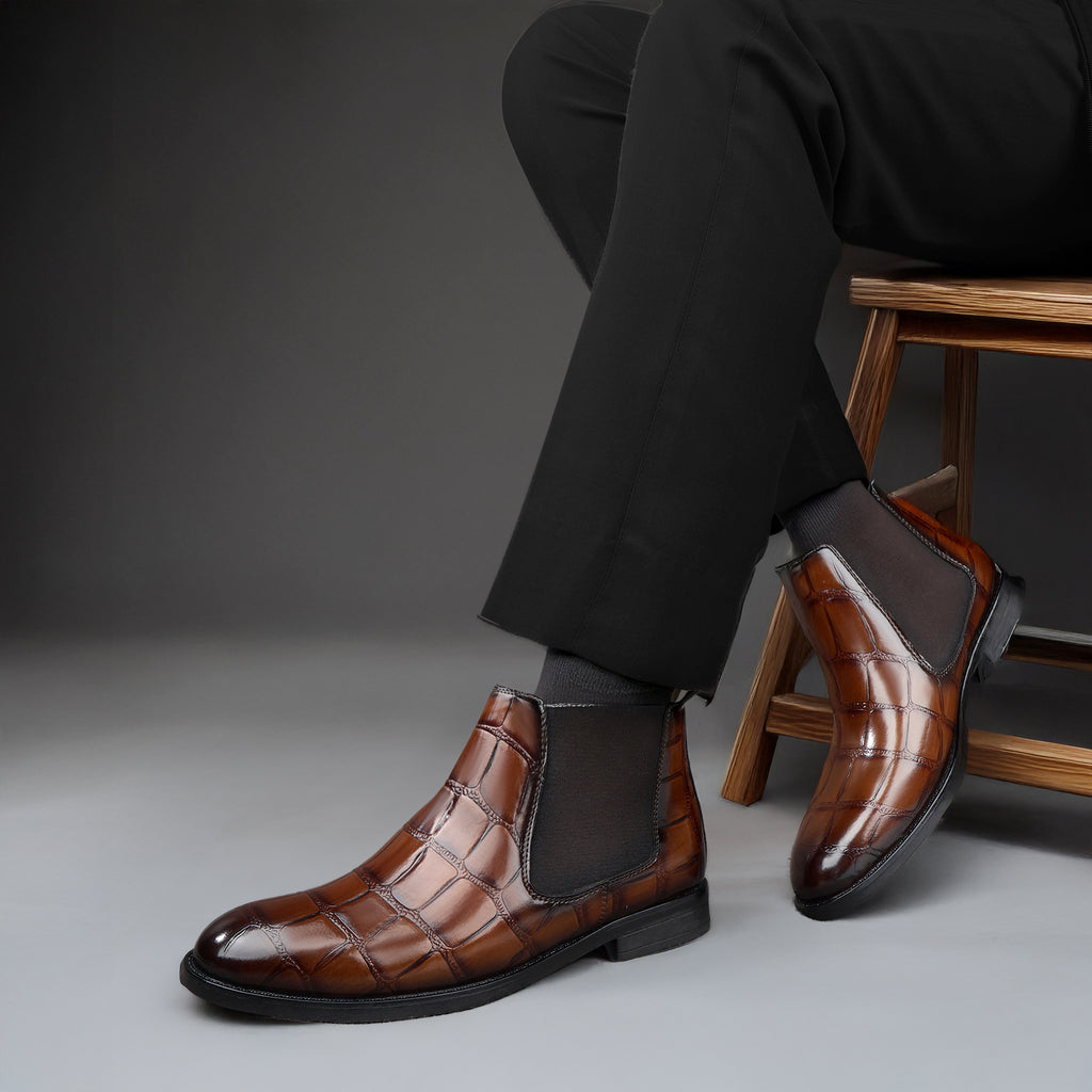 BAXXICO Mens Premium Vegan Leather Stylish Boots Durable Comfortable & Timeless Design
