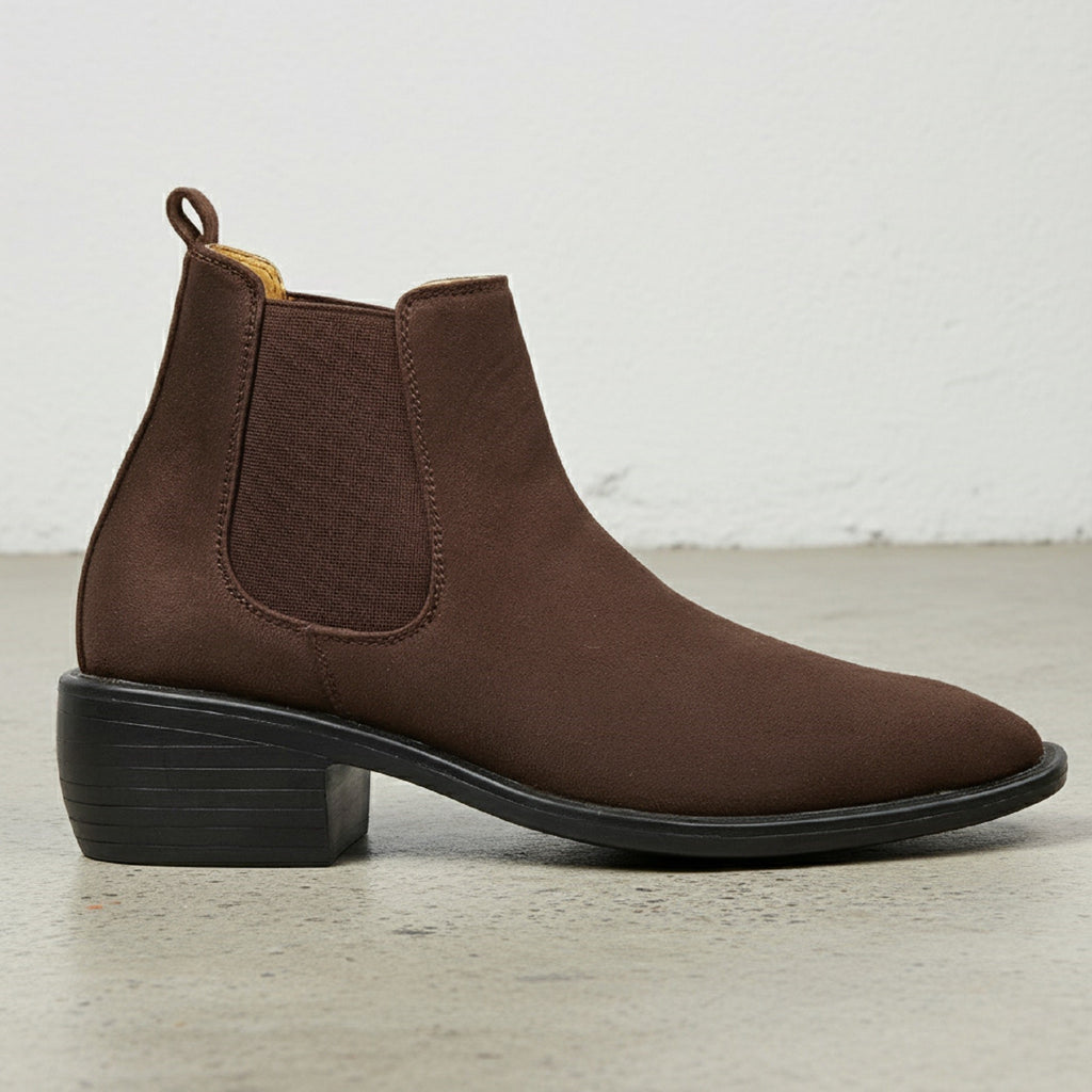 BAXXICO Mens Height Increasing Suede British Formal and Casual Wear Chelsea Boots