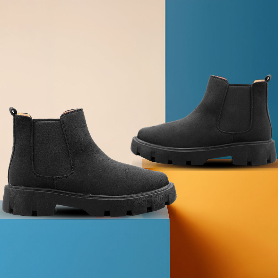 Baxxico Vegan Suede Ultra Comfortable Slip-on Boots for Men