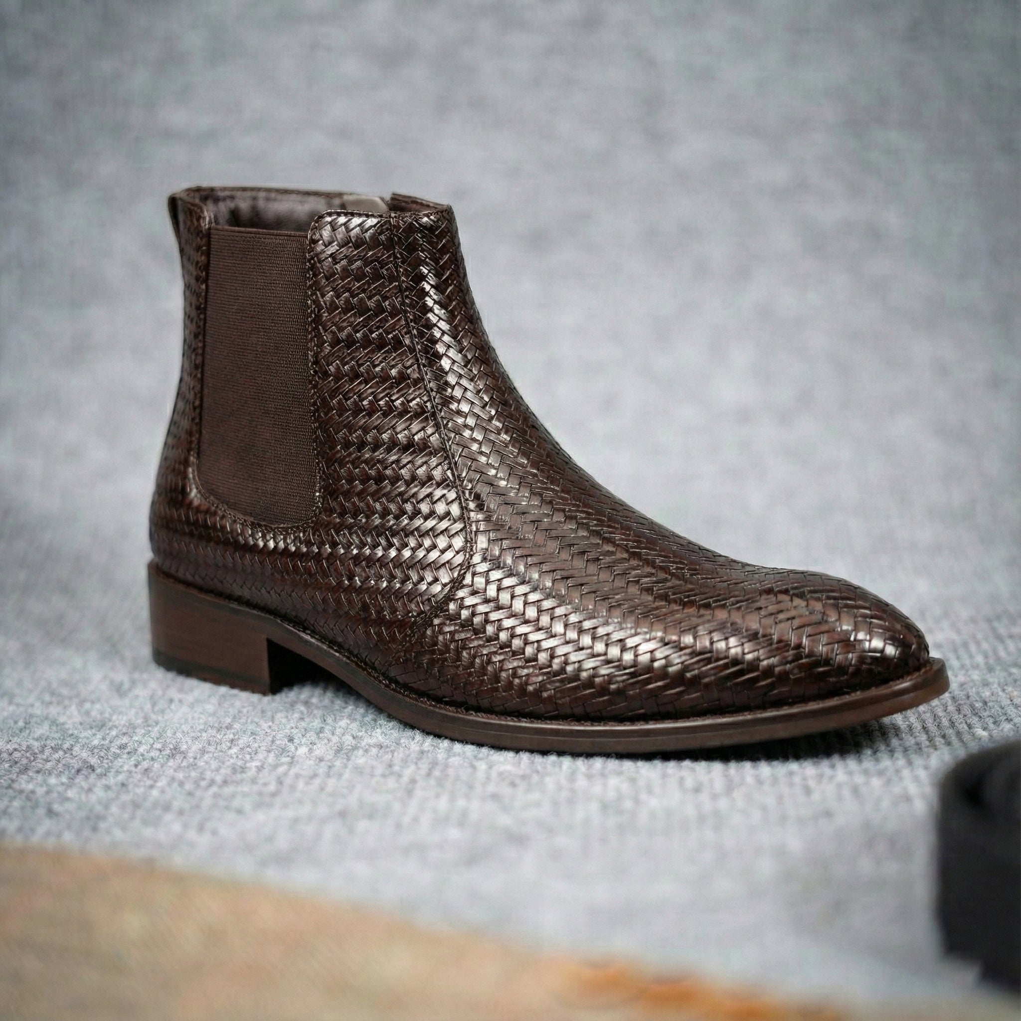 BAXXICO Woven Leather Height Enhancing Formal Shoes