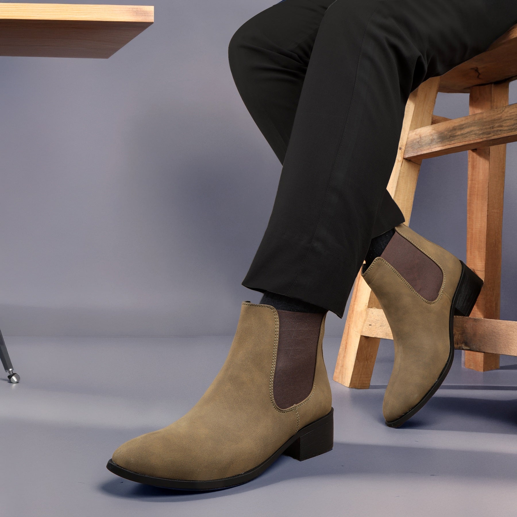 BAXXICO Smart Casual Mens Boots with 4.5cm Heel Height