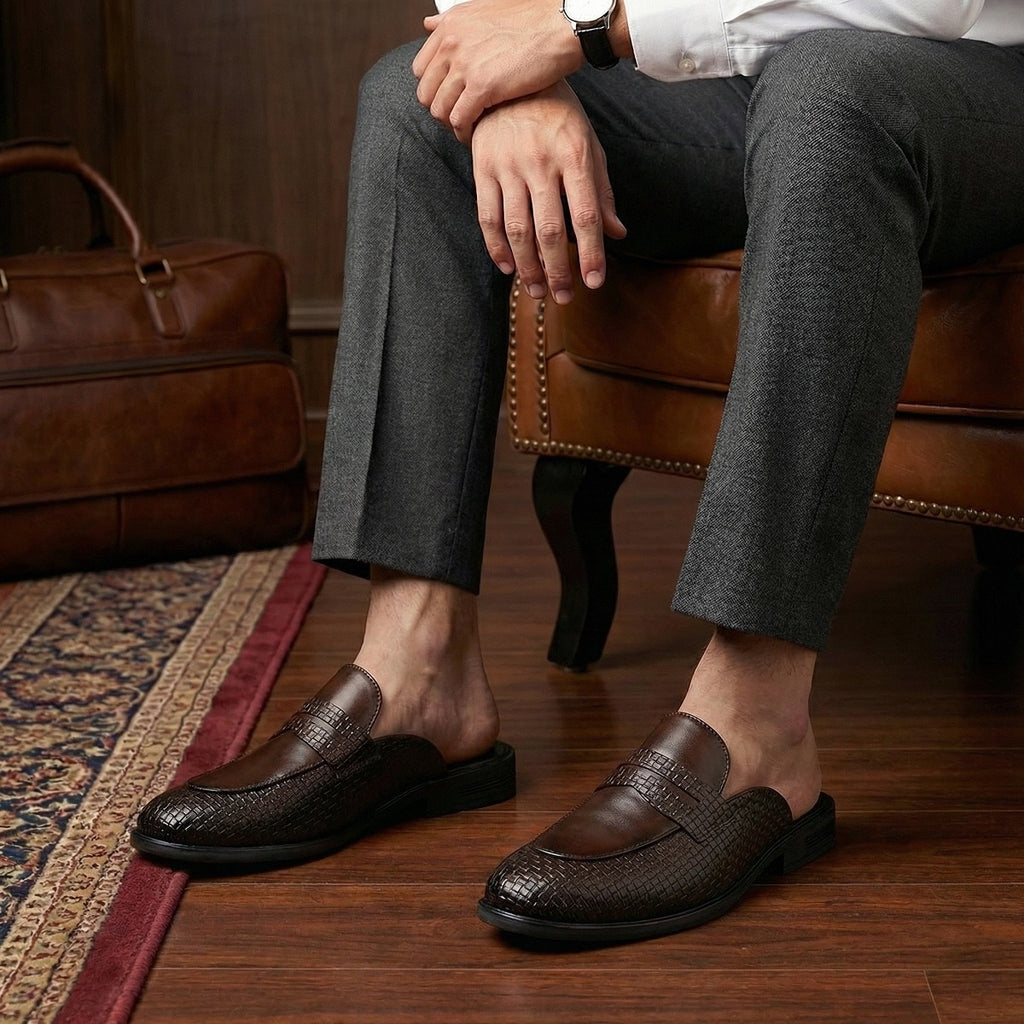 BAXXICO Stylish Mens Mule Shoes with Luxury Fashion Inspired Finish