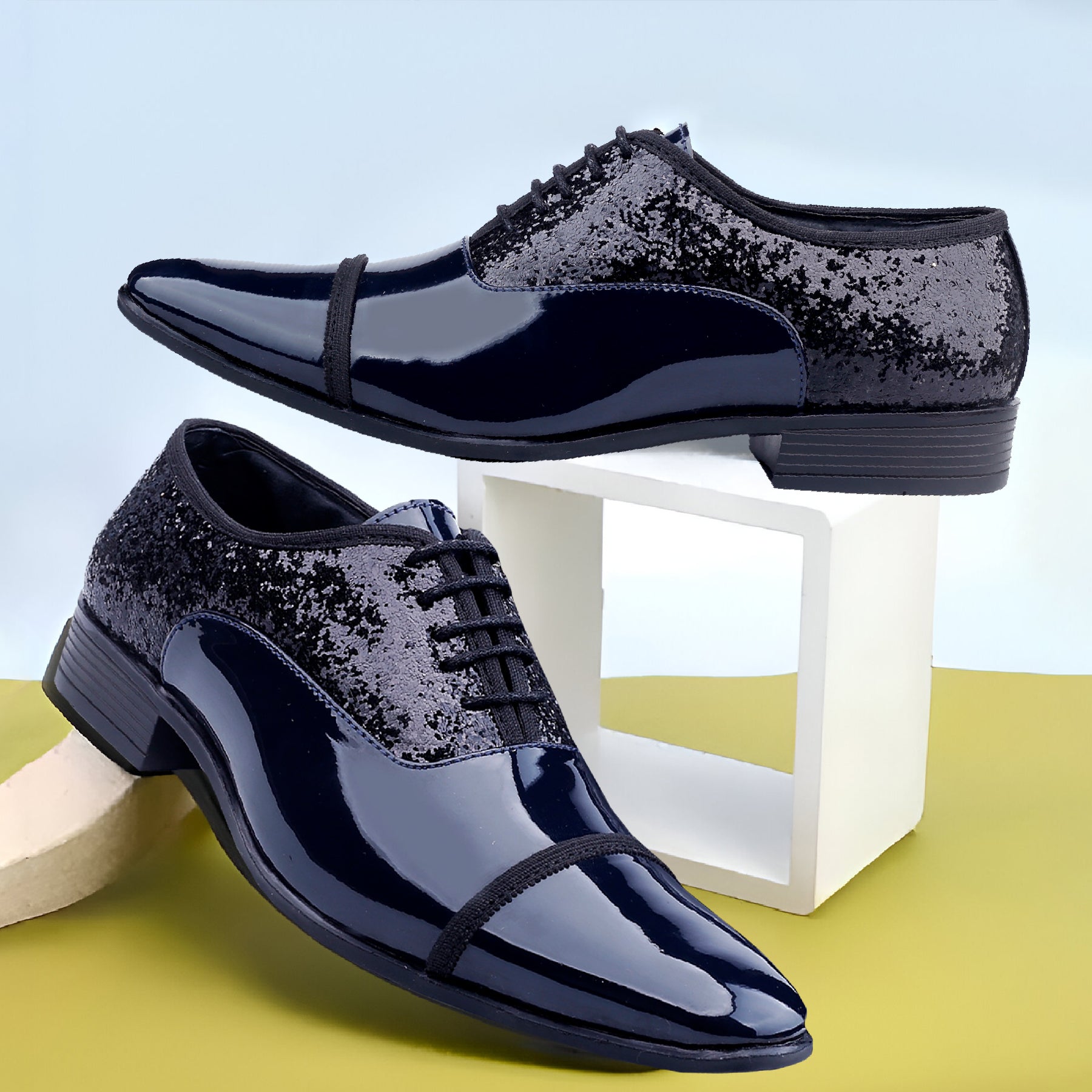 BAXXICO Faux Vegan Leather Partywear Lace up Formal Shoes for Men